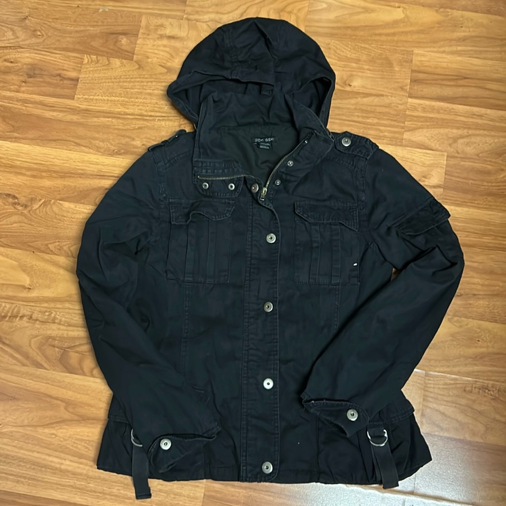 Doki Geki Button Front Hooded Jacket